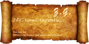 Zólyomi Gergely névjegykártya